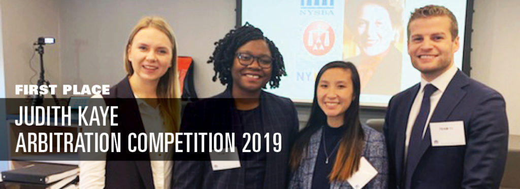 First Place: Judith Kaye Arbitration Competition 2019