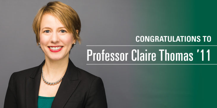 Congratulations to Professor Claire Thomas '11
