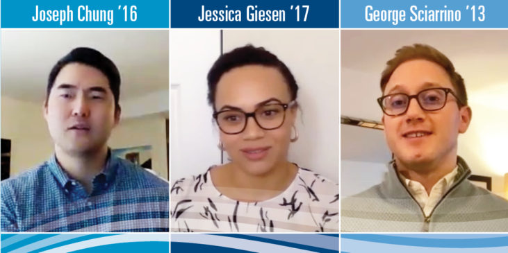 Joseph Chung ’16, Jessica Giesen ’17, and George Sciarrino ’13