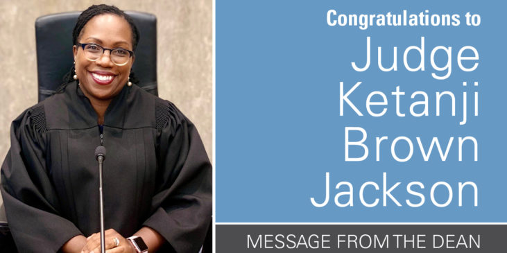 Congratulations to udge Ketanji Brown Jackson