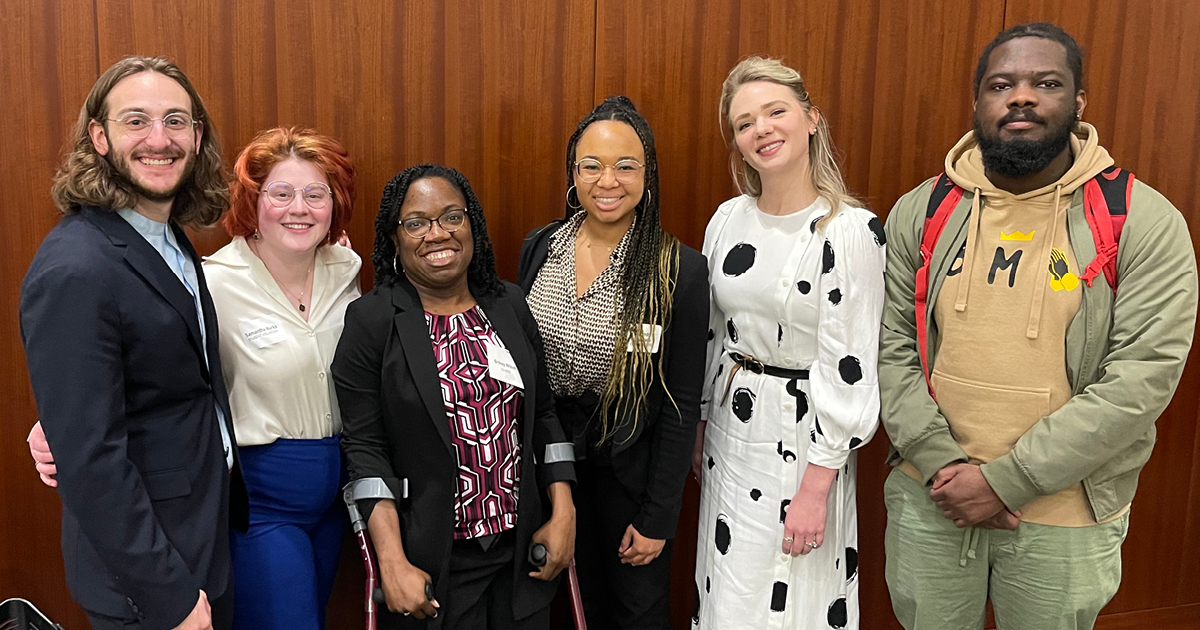 Professor Britney Wilson with NYLS students at the 2023 Reclaiming Disability Justice Symposiu