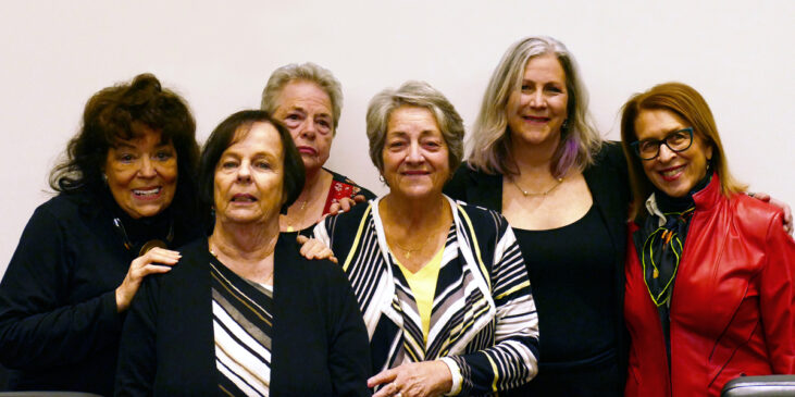 Paula Kinney, Beth Drazba, Joyce Corradi, Linda Braasch, Heidi Hutner, and Professor Joanne Doroshow