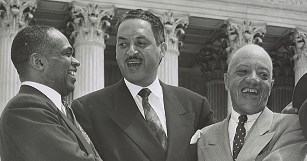 George Edward Chalmer Hayes, Thurgood Marshall, and James Nabrit in 1954 winning Brown case
