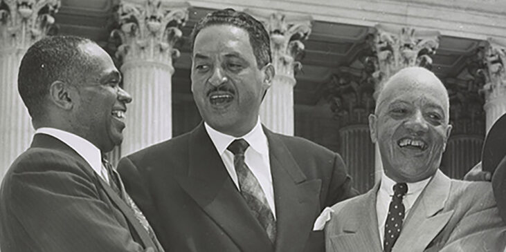 George Edward Chalmer Hayes, Thurgood Marshall, and James Nabrit in 1954 winning Brown case