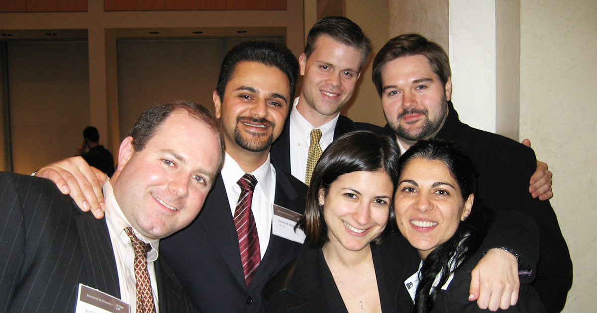 Erin and Aaron Miner with the NYLS Moot Court team members in 2007.