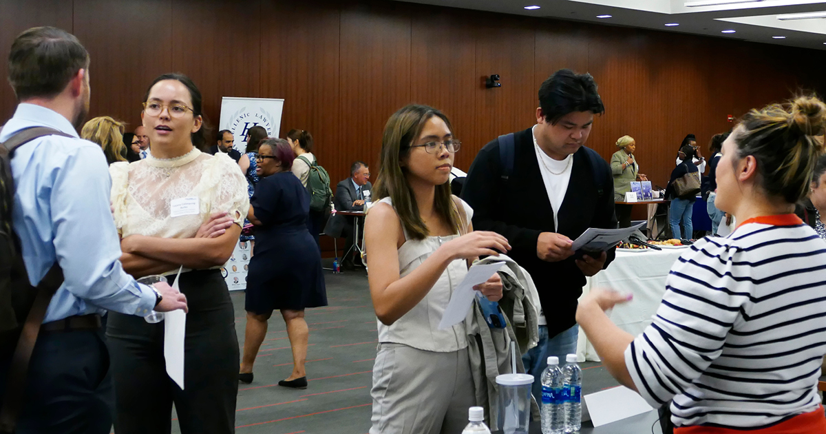 New York Law School students networking with bar association leaders