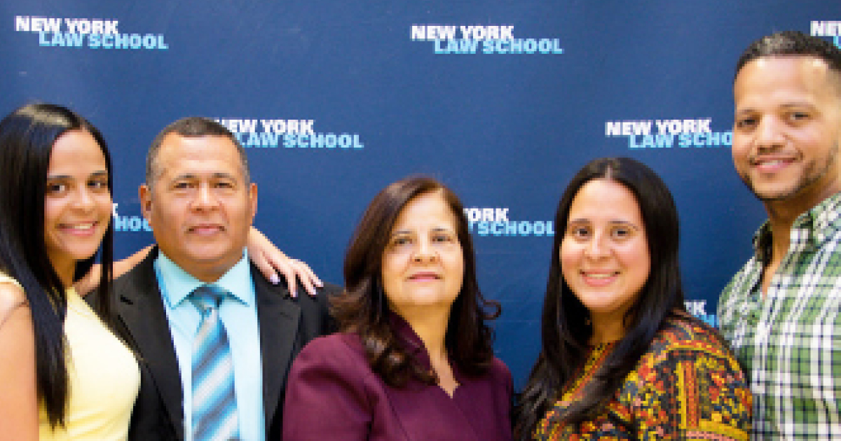 Belliard with her family at the Dean's Reception for the Class of 2017.