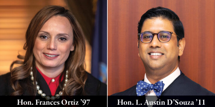 Hon. Frances Ortiz ’97 and Hon. L. Austin D’Souza ’11