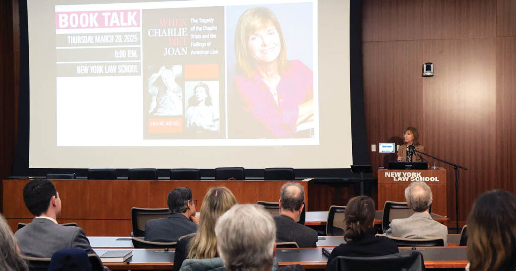 Diane Kiesel speaking at New York Law School