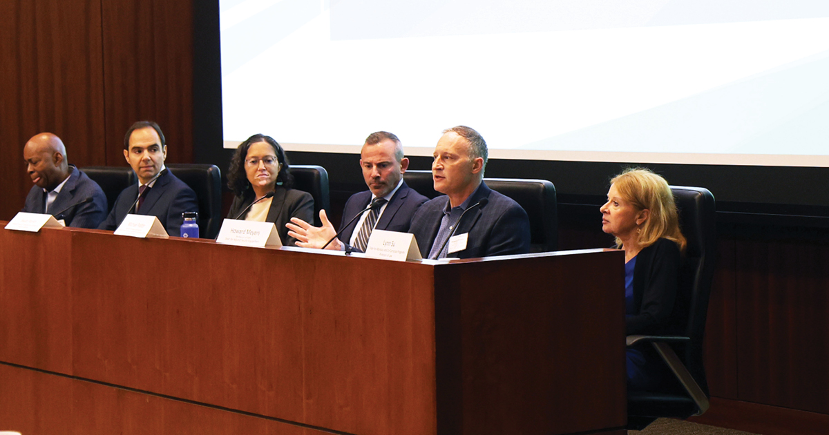 Howard Meyers speaking on a New York Law School panel
