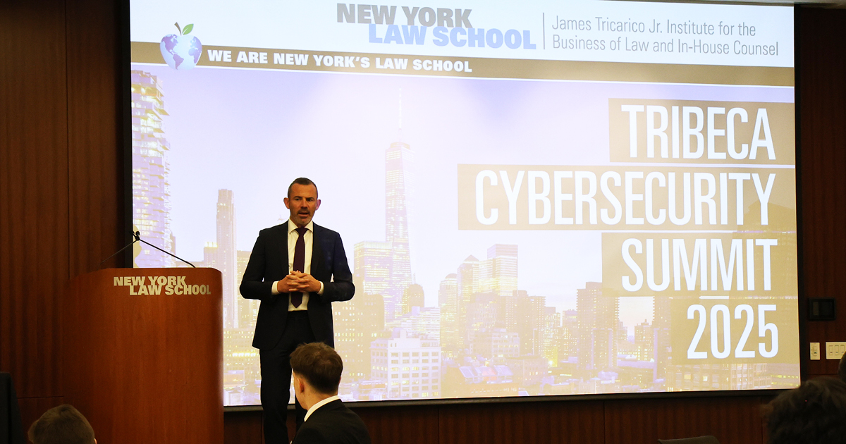 Michael Pastor speaking at the Tribeca Cybersecurity Summit