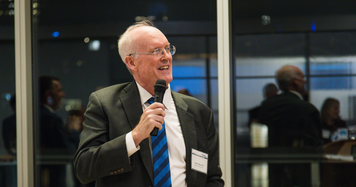 John Estes speaking at the 2025 Alumni Celebration
