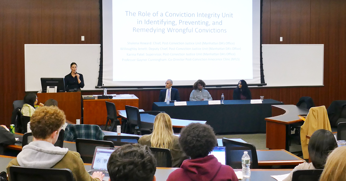 NYLS’s Wilf Impact Center for Public Interest Law hosted a panel with PCJU Chief Shalena Howard and Deputy Chief Willoughby Jenett