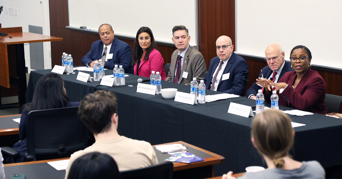 panel of judges at New York Law School event