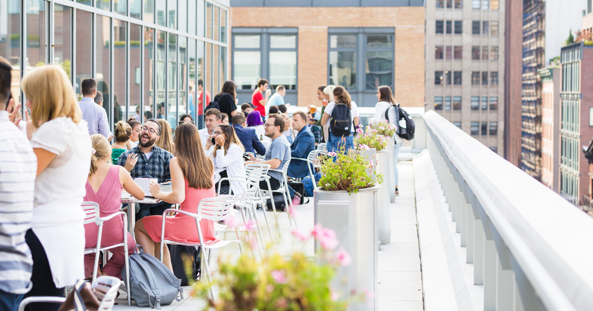 New York Law School students on terrace