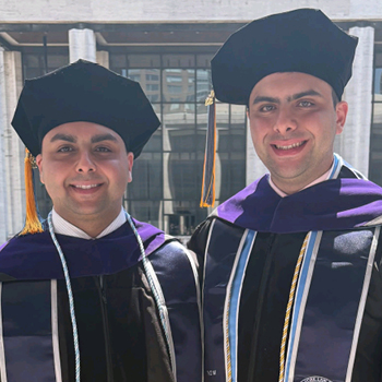 Peter Nemeh and brother at New York Law School commencement