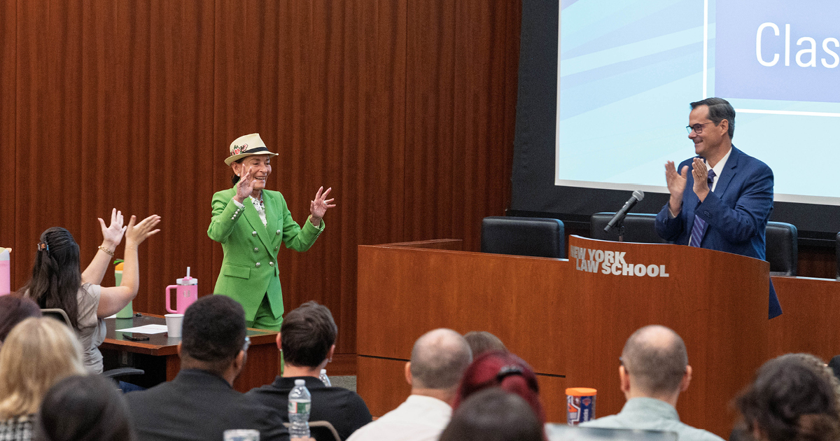 Judge Judy and Anthony Crowell at NYLS orientation
